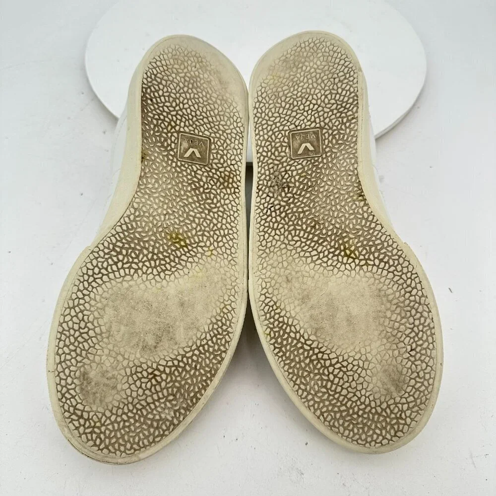 Veja Esplar Women Size 8 Extra White Leather V stitch Logo Lace Up Training Shoe - Picture 8 of 11